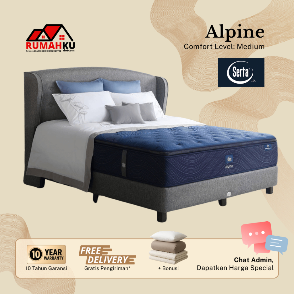 KASUR SERTA - SPRINGBED SERTA - KASUR KESEHATAN - KASUR PREMIUM - ALPINE M26 - SERTA
