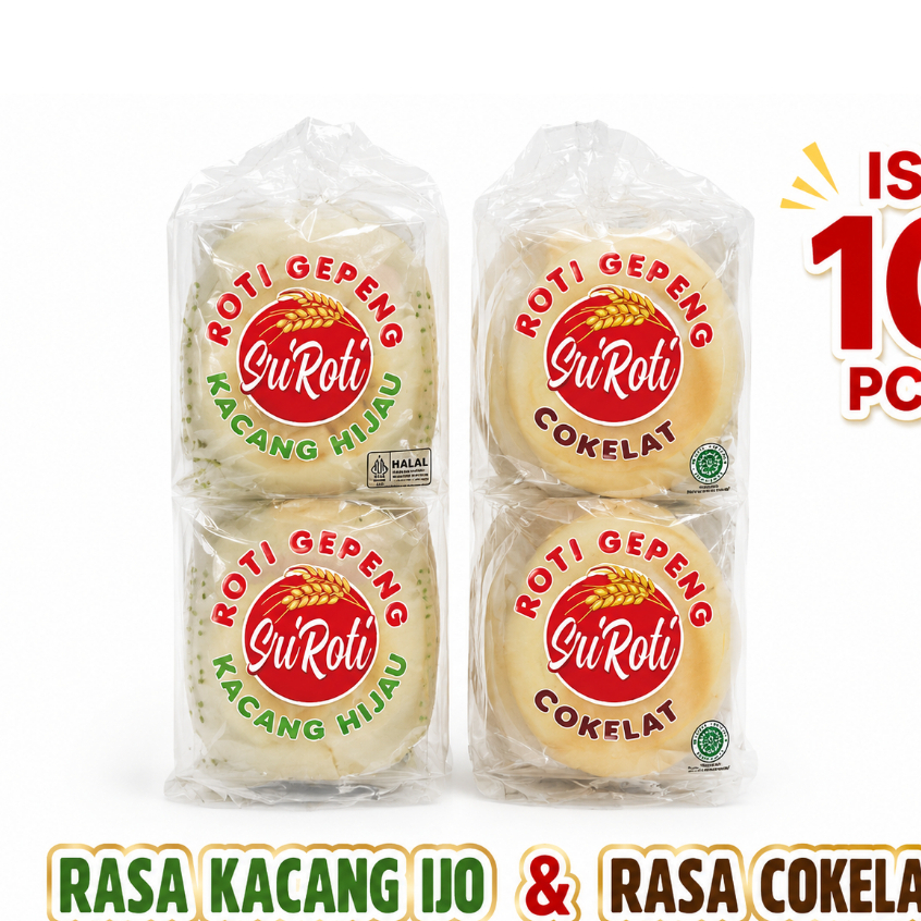 Sri Roti Gepeng Kacang Hijau Coklat Isi 10 Pics