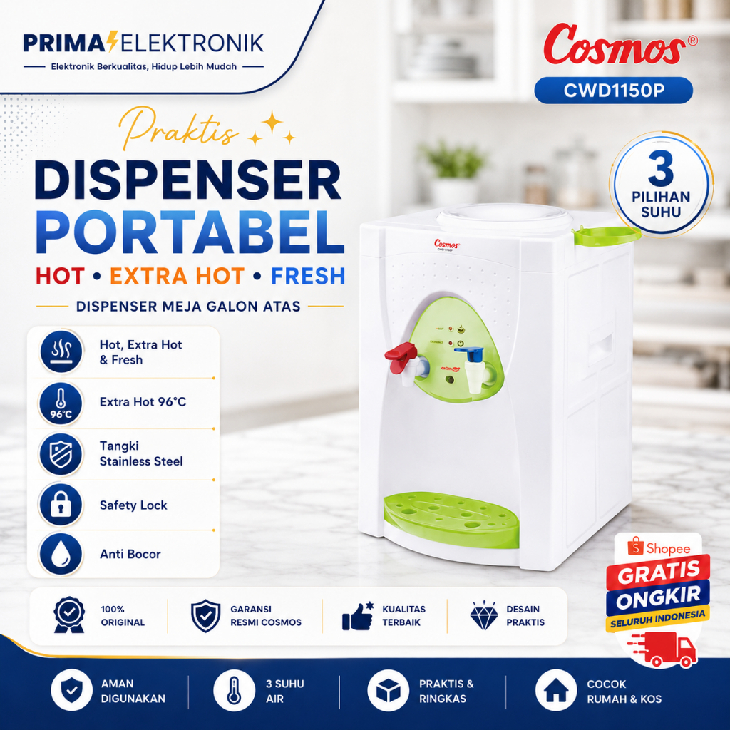 COSMOS DISPENSER HOT & FRESH CWD1150P/CWD-1150P/CWD-1150-P/CWD 1150P/ORIGINAL BERGARANSI RESMI