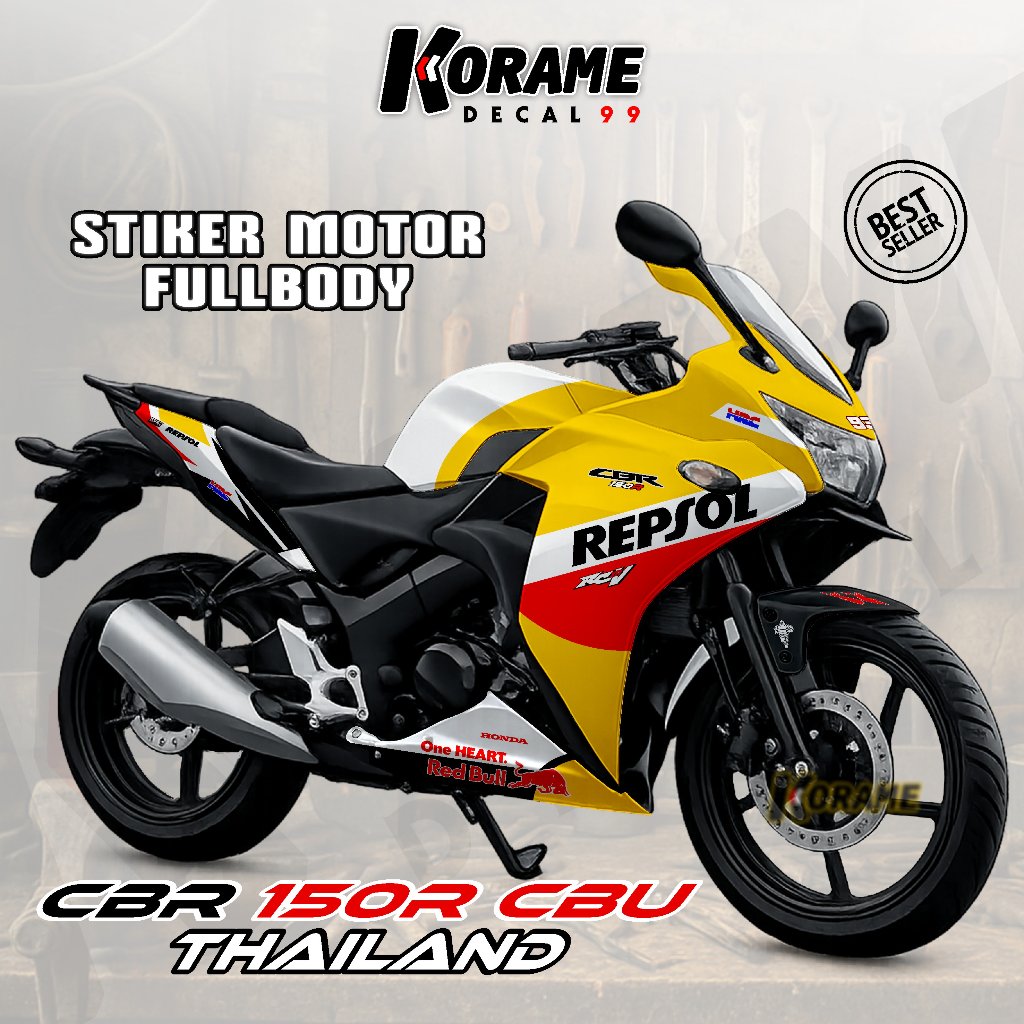 Decal Stiker CBR 150R CBU Thailand Full Body - Decal Stiker Motor CBR 150R Thailand Model REPSOL Rac