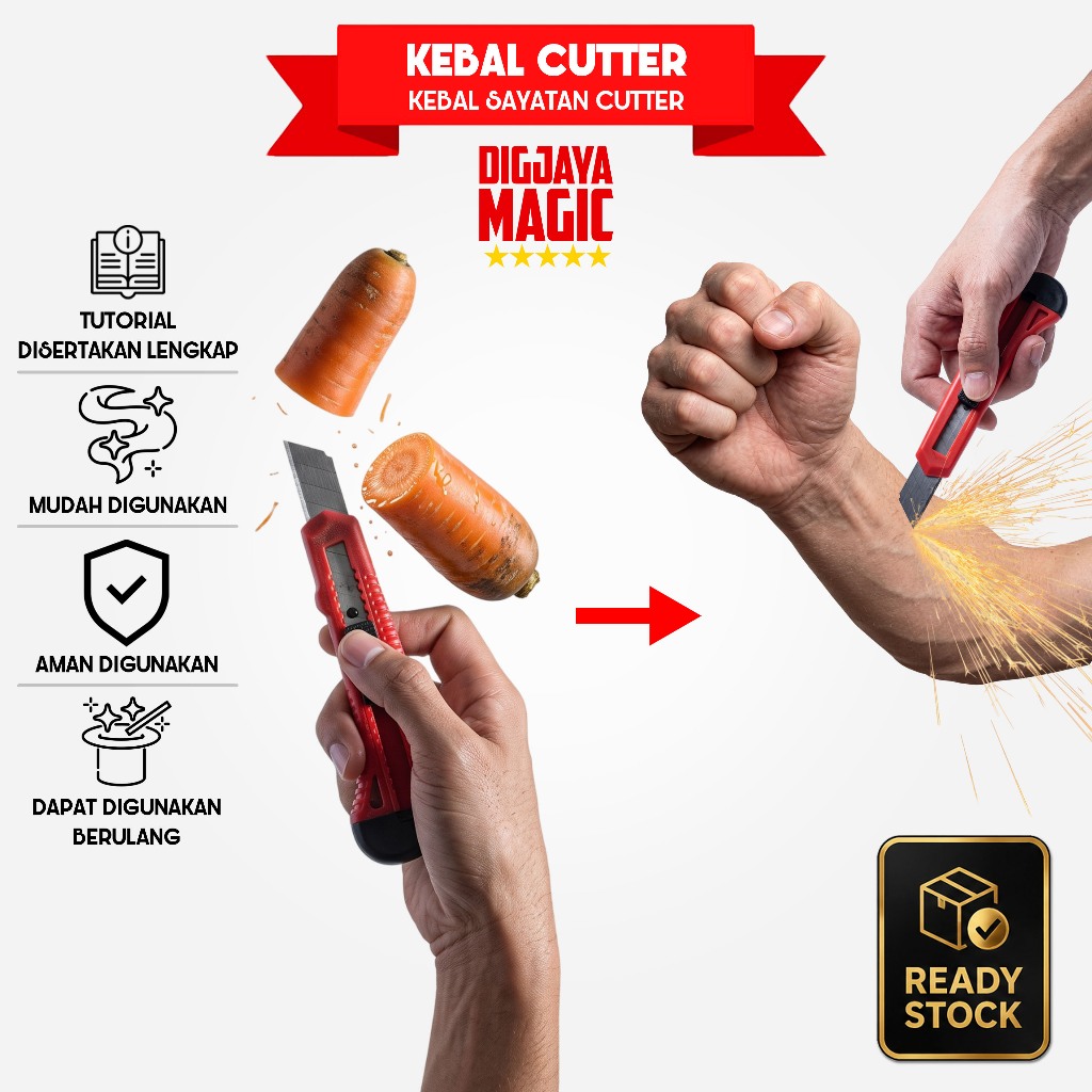 Alat Sulap Kebal Pisau Cutter Untuk Atraksi - Digjaya Magic