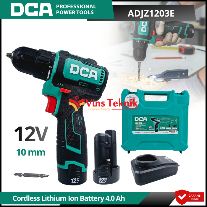 DCA ADJZ 1203 E Bor Baterai Cordless Brushless 12V Drill Driver 12V ADJZ1203