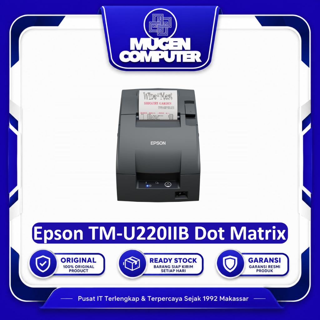 Printer Kasir Epson TM-U220IIB 422 / 432 Original | POS Receipt Printer USB / LAN Auto Cutter | Dot 