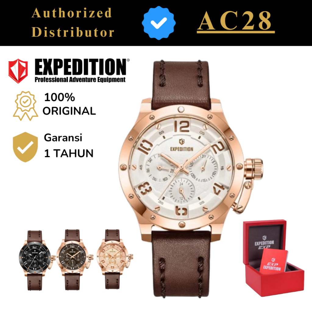 Jam Tangan Wanita Expedition EXP 6381 / e6381 / 6381 Sporty Leather Original