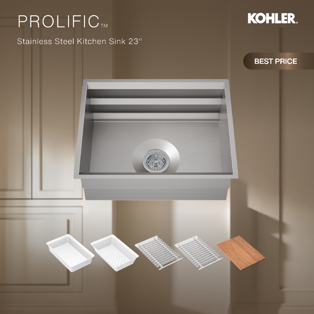 KOHLER Prolific Bak Cuci Piring Dapur Kitchen Sink 23" K-23650-NA