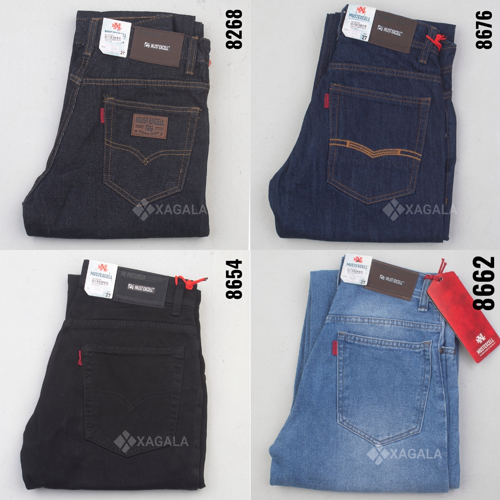 Celana Jeans Pria Premium Standar Reguler Celana Panjang Pria Denim Must Excell Ukuran 27-40
