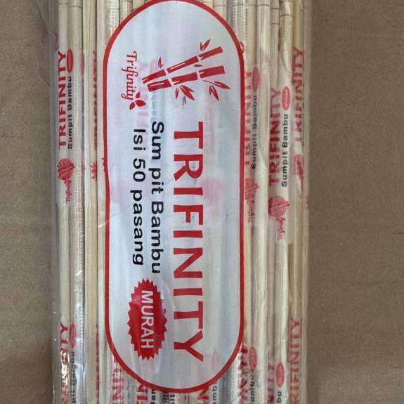Sumpit Bambu Higienis Merk Trifinity Isi 50 Pasang