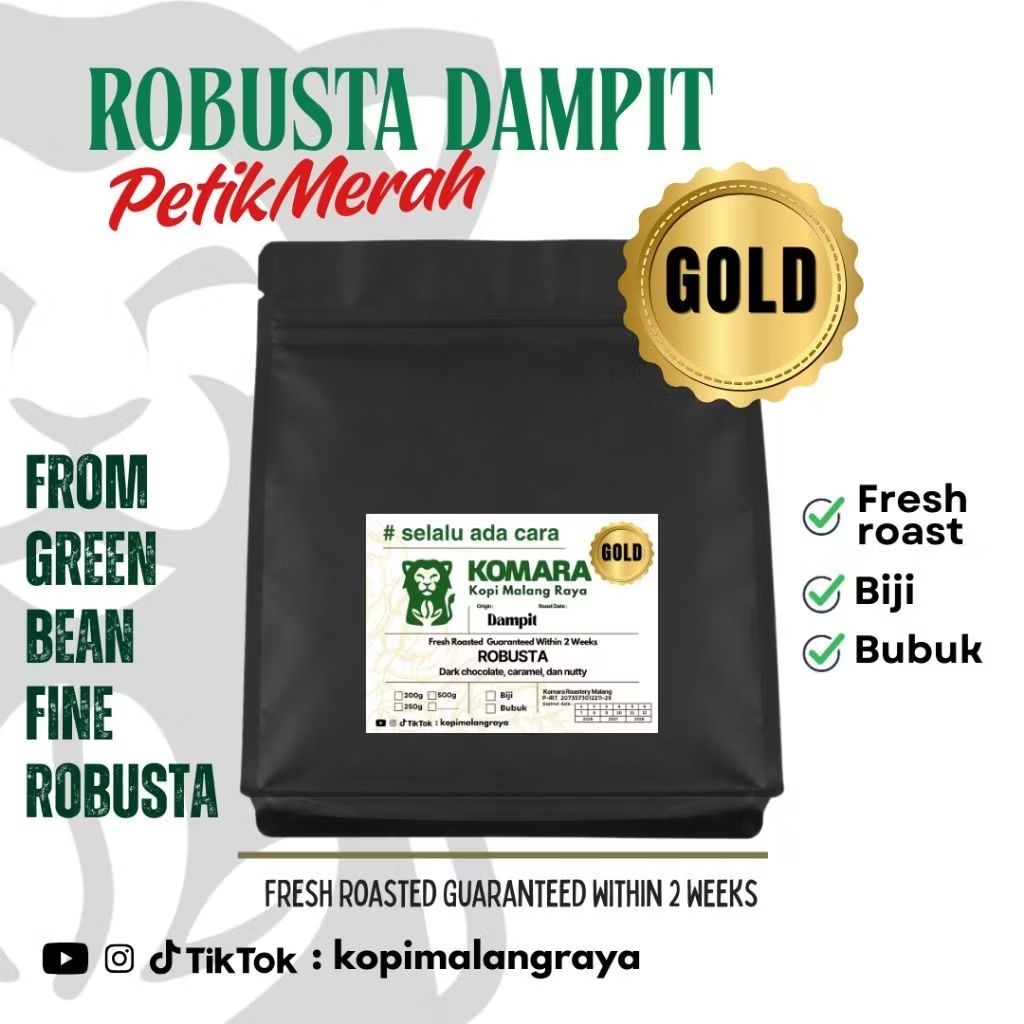 Kopi Robusta Dampit Grade 1 Komara Gold