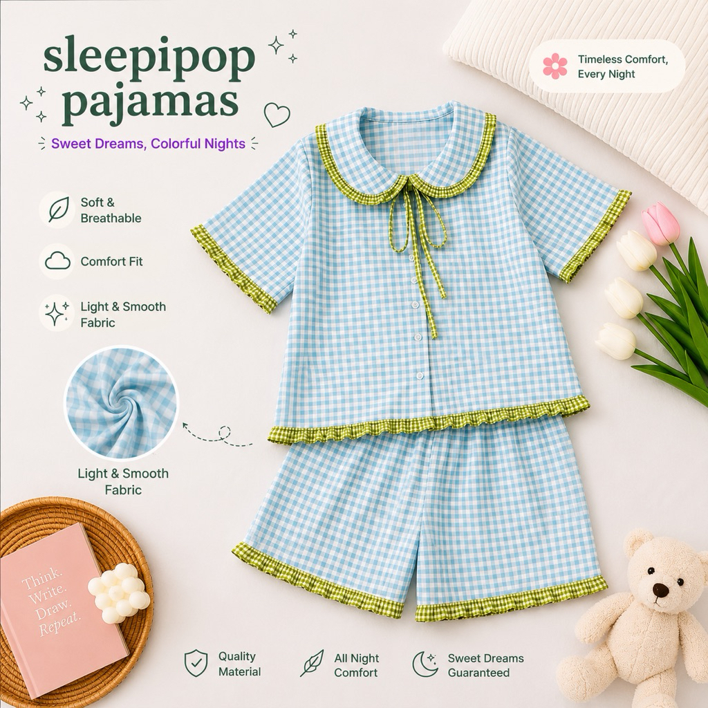 Sleepipop Sky Gingham Pajamas