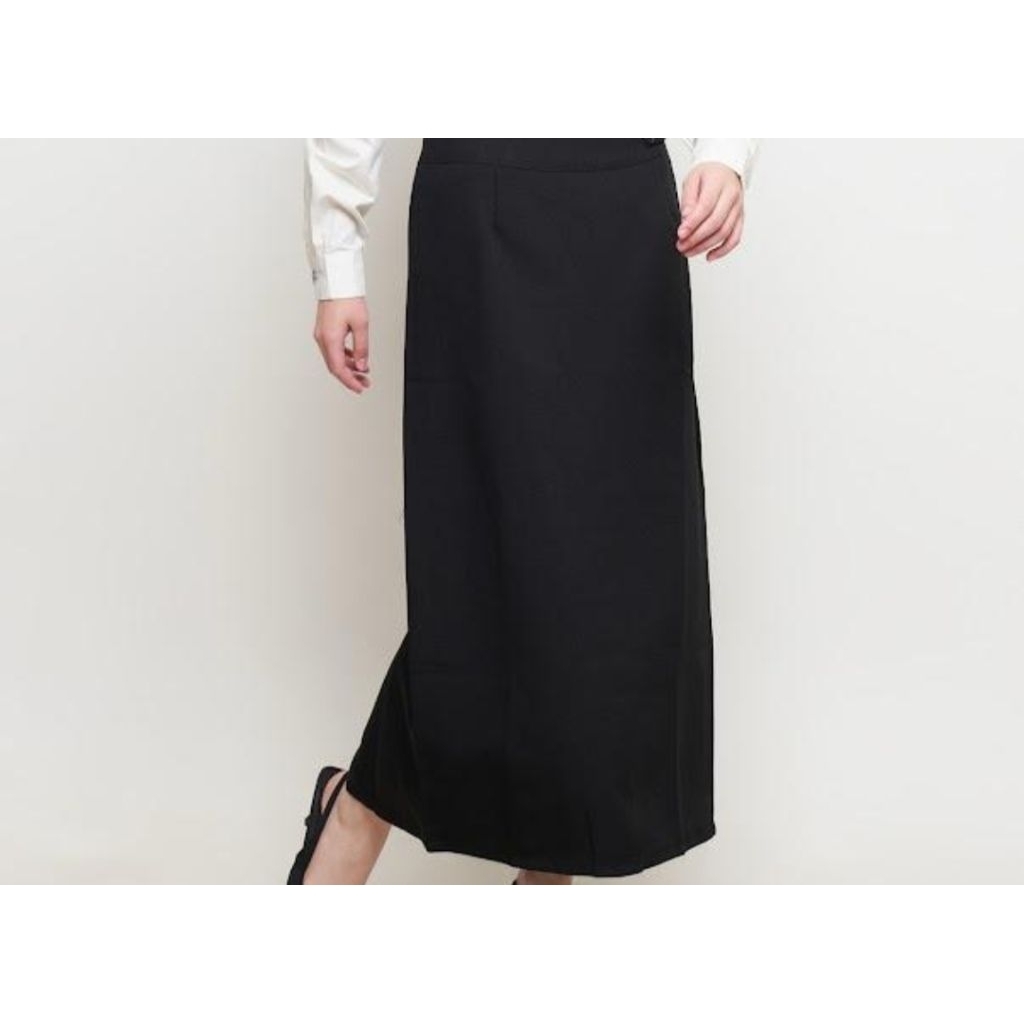 Demost - Rok Kerja Span Panjang Kain Rempel Bahan Gabardin Premium, Rok Ospek