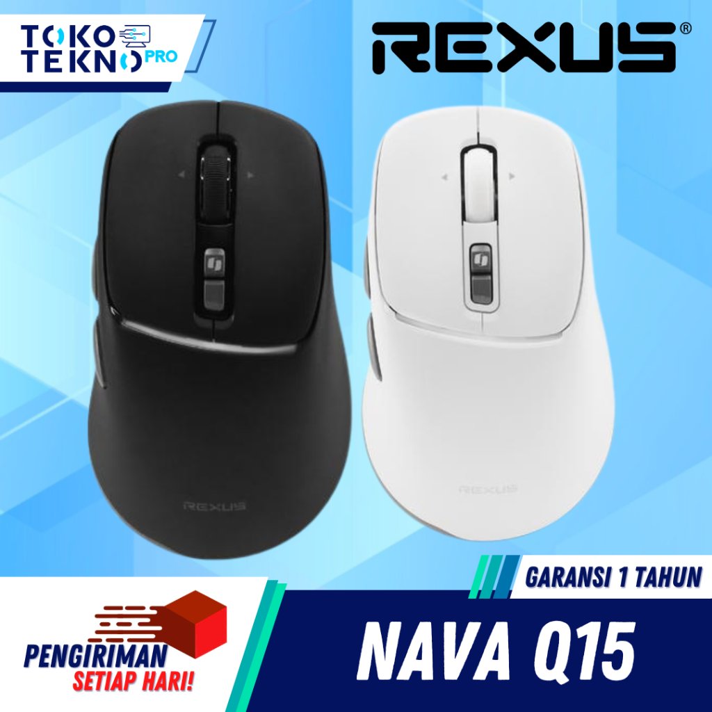 Rexus Nava Pro Q15 / Q-15 Mouse Office Wireless Silent Click Ergonomic Shape with Co-Pilot
