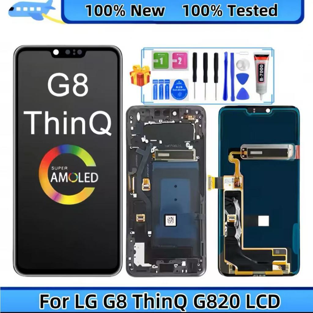 6.1”  AMOLED For LG G8 ThinQ G820 LCD Display With Frame Touch Screen Digitizer Assembly For LG G8 L