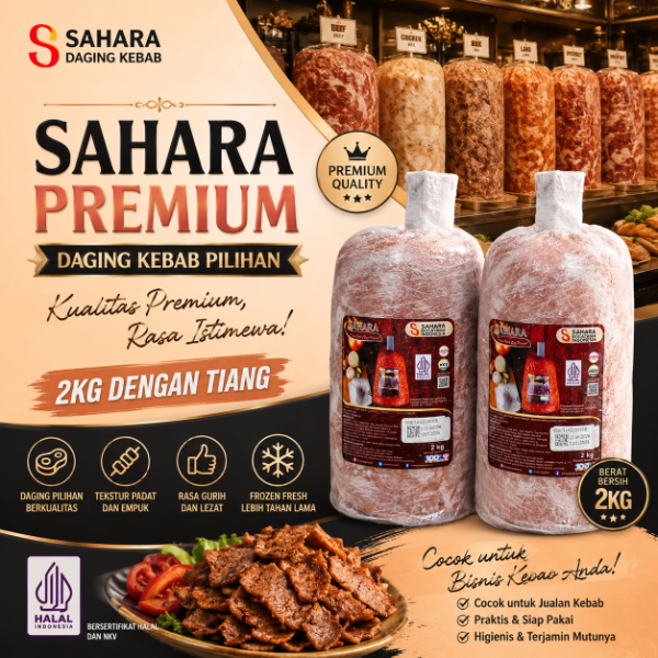 Daging Kebab Pakai Tiang 2Kg | Daging Kebab 2kg Dengan Tiang | Daging Kebab Plus Tiang 2kg | Merek S