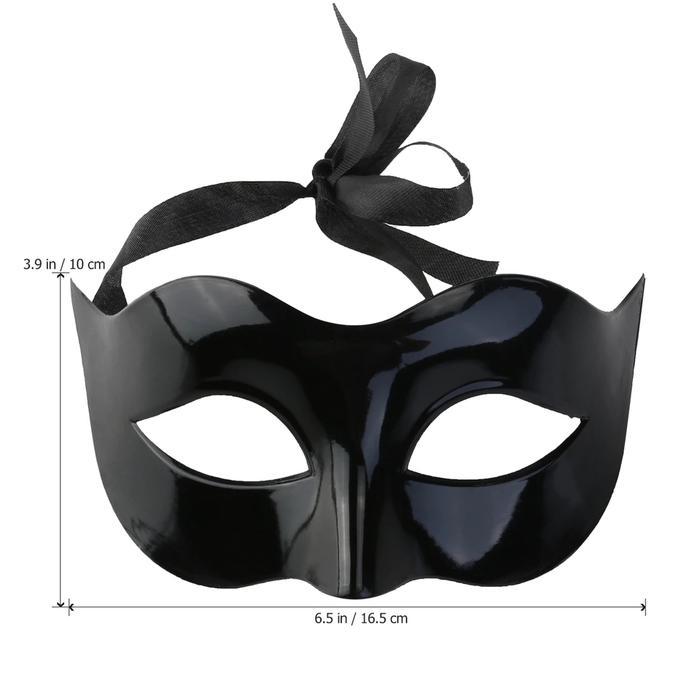 Topeng Pesta Party Mask Topeng Pria Halloween Topeng Wanita - Polos - Hitam