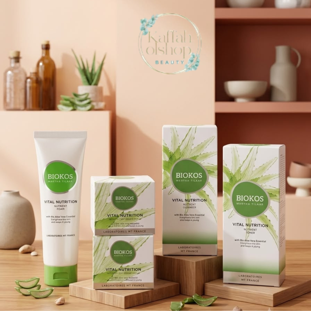 Paket Bundle Biokos Vital Nutrition (Facial Foam, Cleanser, Toner, Day Cream dan Night Cream)