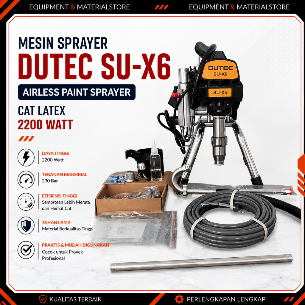 DUTEC Mesin Sprayer SU-X6 Airless Paint Sprayer Cat Latex 2200 Watt / Sprayer Untuk Cat