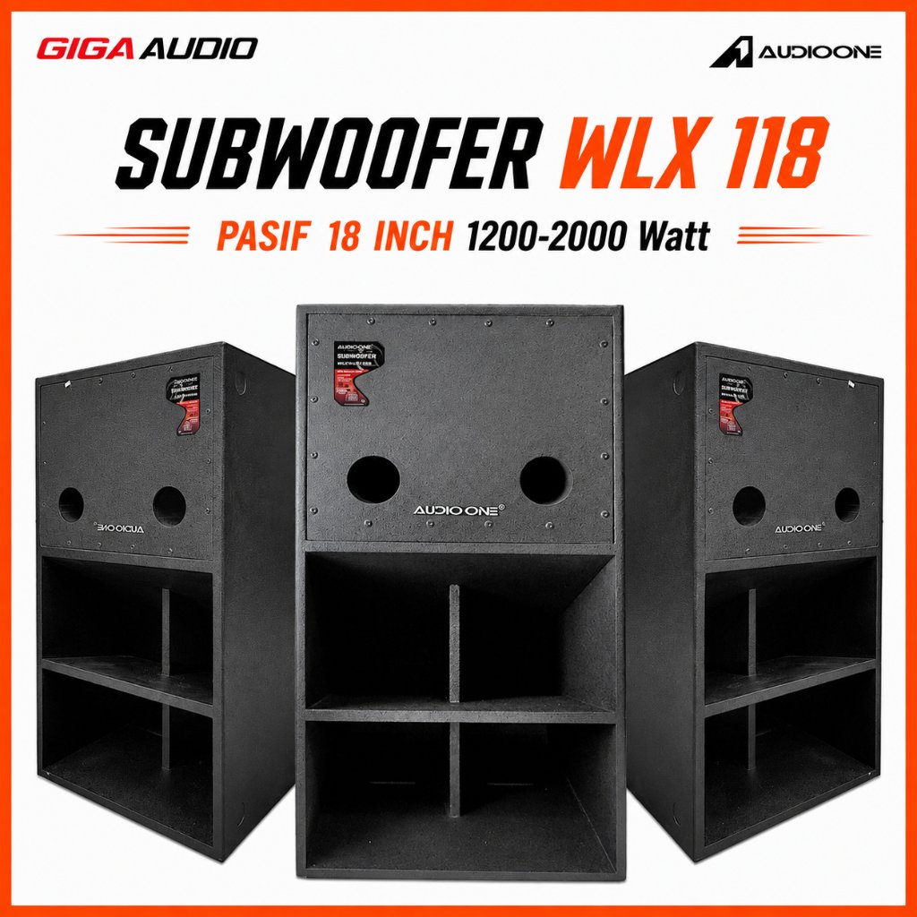 Subwoofer 18 Inch Pasif AUDIO ONE WLX 118 Super Power Bass Sound System Lapangan Outdoor Original