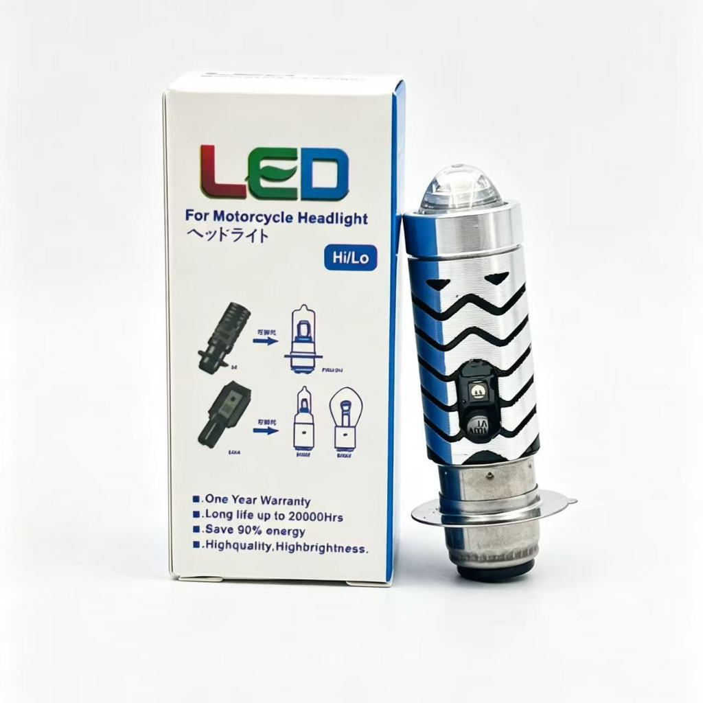 LAMPU UTAMA MOTOR LED LASER H6  jauh dekat 2 Warna Putih Kuning + Devil Biru UK03