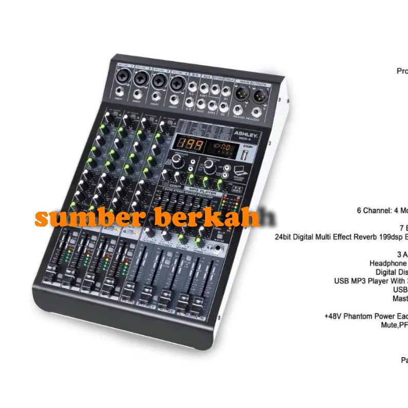 Mixer Ashley MDX4 Mixer 4 channel  MDX 4 Original Efek Digital