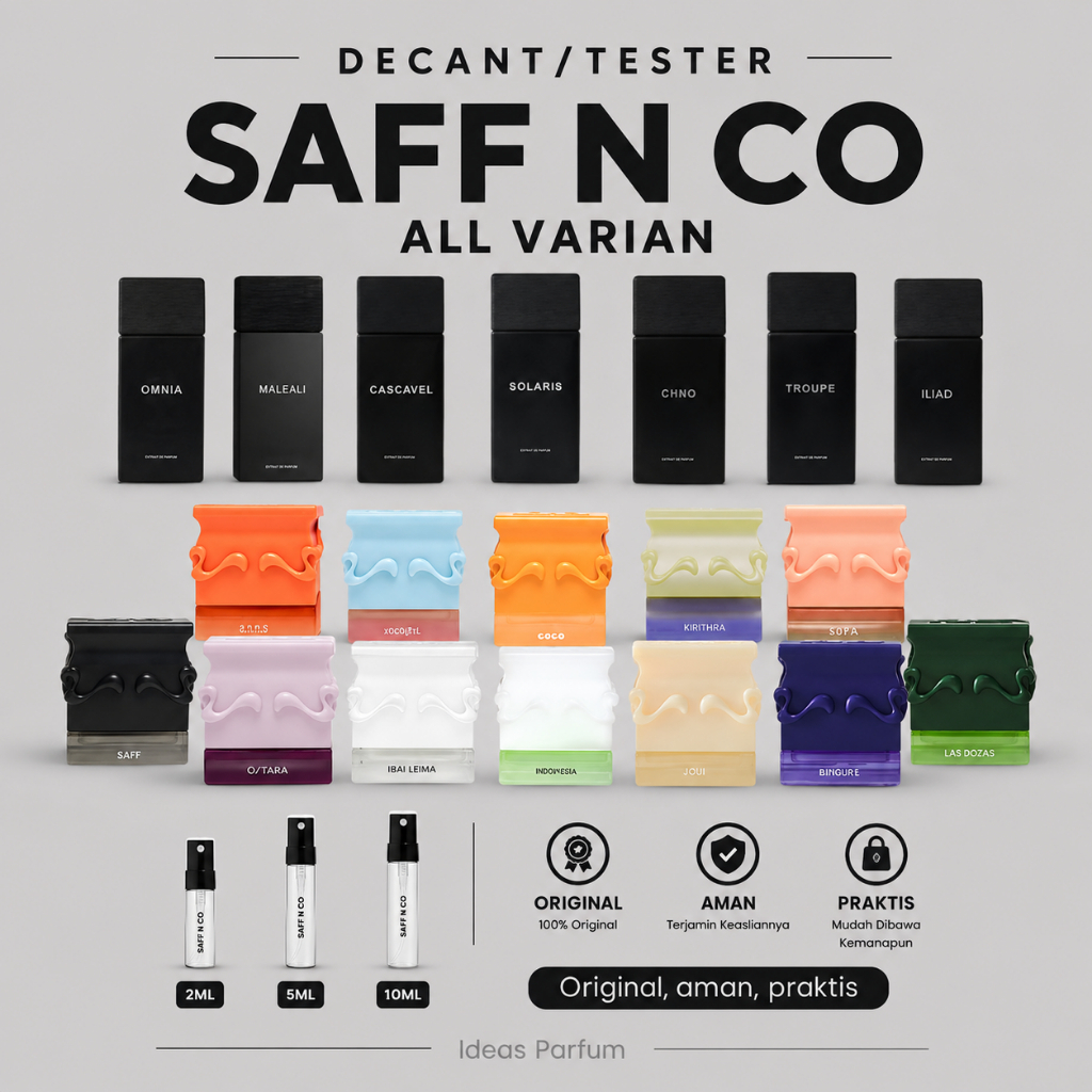 Parfum Saff N Co Decant Original All Varian - Beli 2 Gratis 1-Best Seller Unisex Aroma Sotb | solari