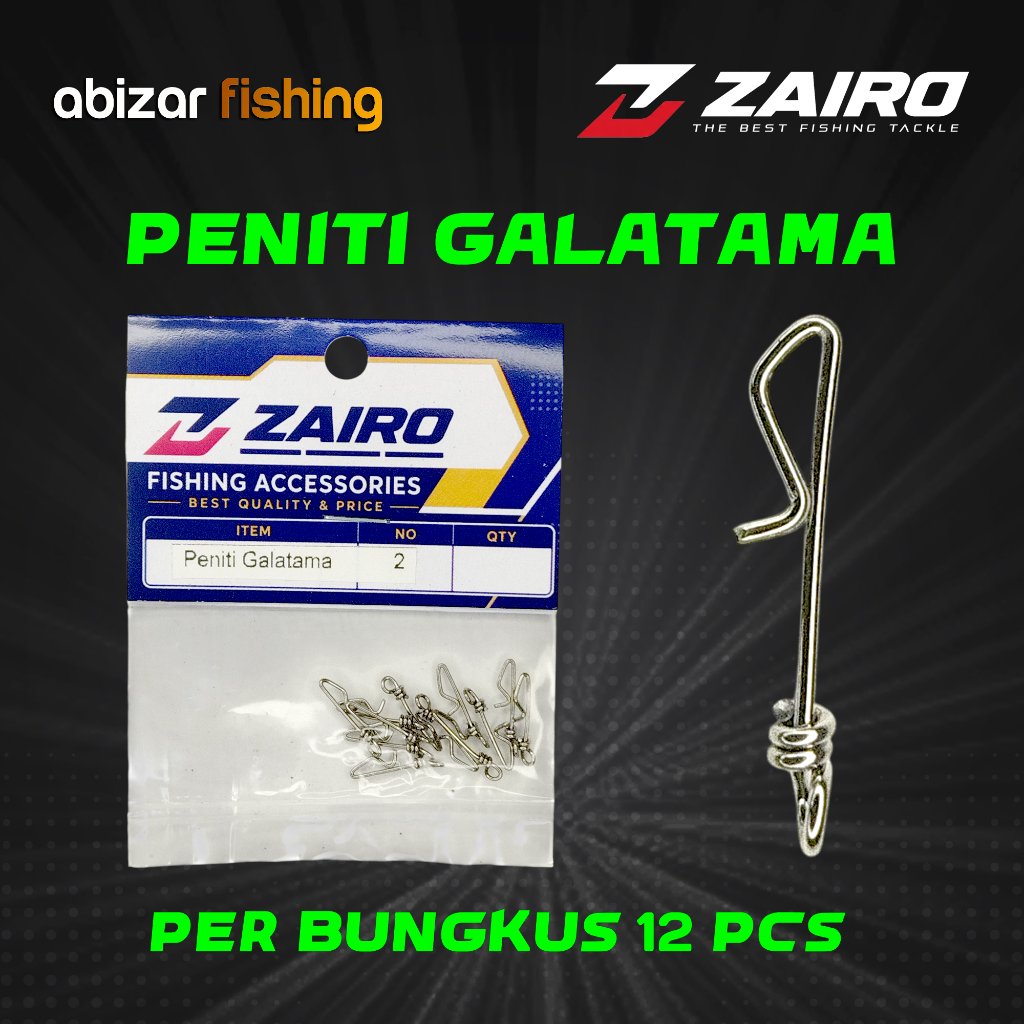 Grosir Peniti Galatama ZAIRO Fishing Accessories Stainless Anti Karat Snap Hook Pancing Kuat Isi 12p