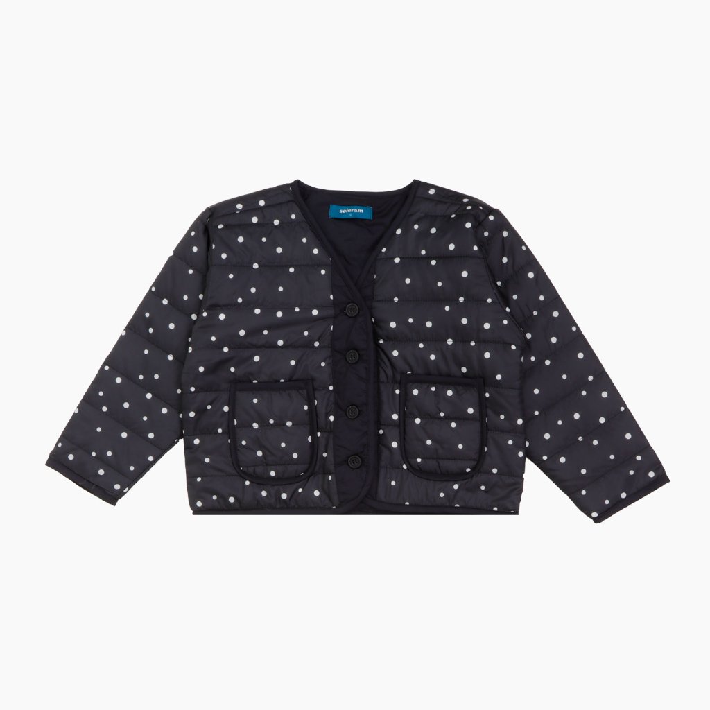 SOLERAM - GUM Puffer Jacket Polkadot - Black / Jaket Gembung Anak Polkadot