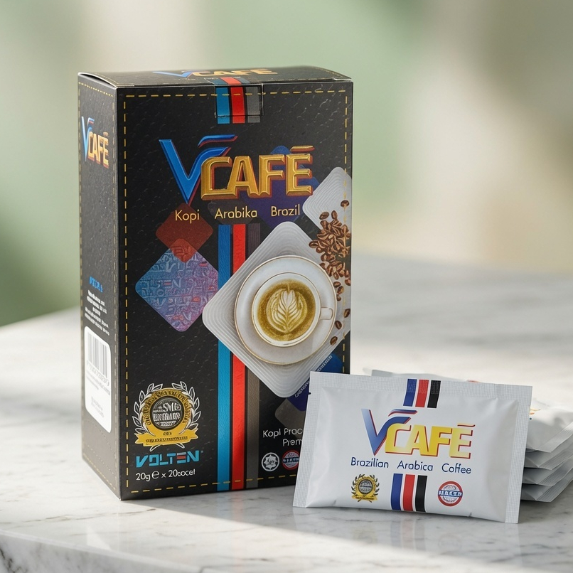 Kopi Arabika Brazil VCAFE Volten 20g x 20 Sachet Kopi Pracht Premium Jahe Hitam Extrak
