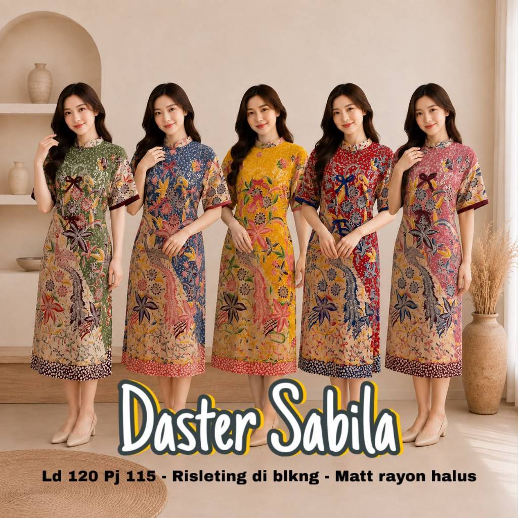 Daster Sabila by Jessa Batik Daster Rayon Halus Daster Wanita LD 120cm Daster Resleting Belakang