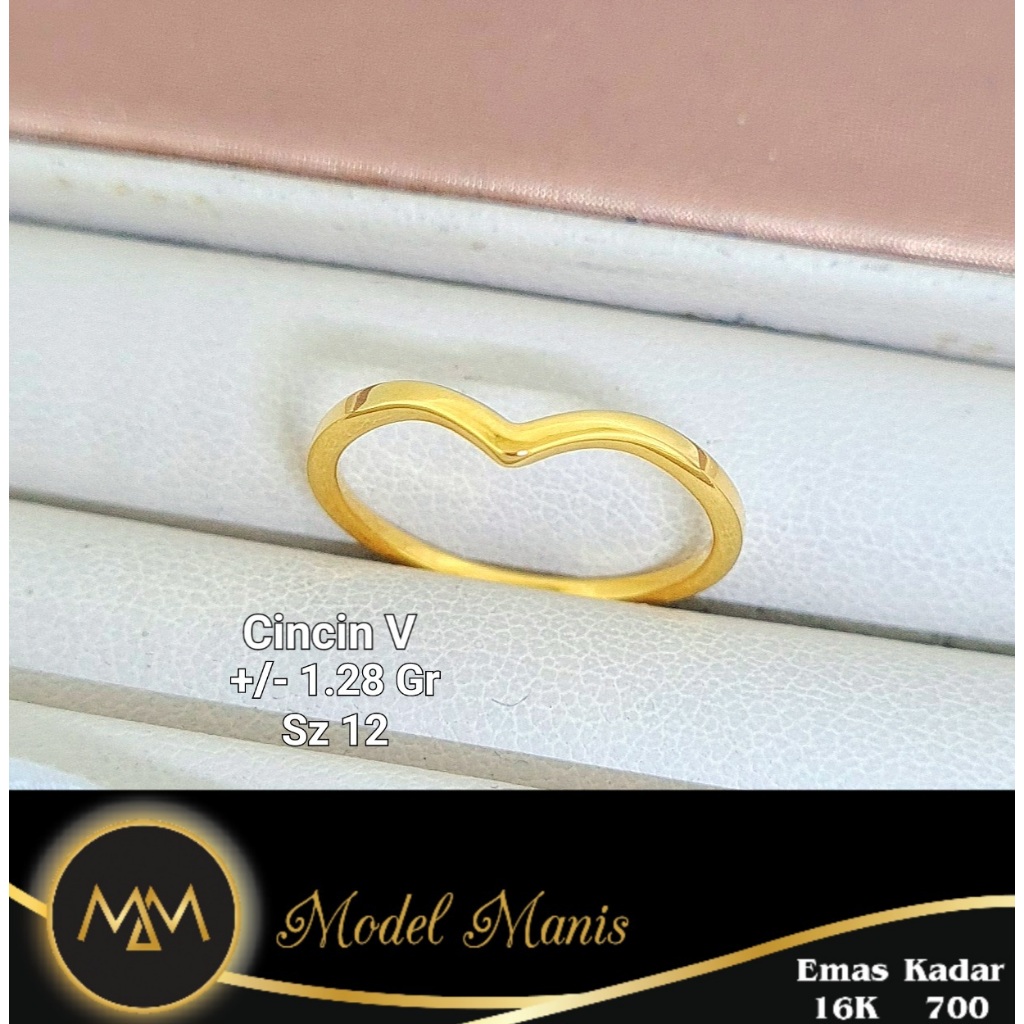 Cincin aurel polos emas kuning 700 kadar 16k