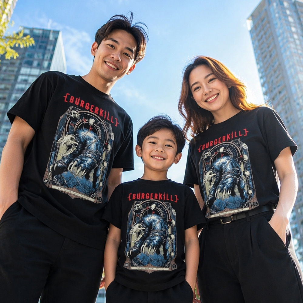 Kaos Burgerkill x Maternal - Uprising Tshirt 100% Cotton | Bisa untuk Kaos Ayah Anak | Bisa Untuk Fa