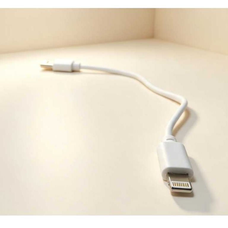 Kabel data Charger mini USB ke Lightning Warna Putih mudah dibawa,praktis - kabel data pendek lightn