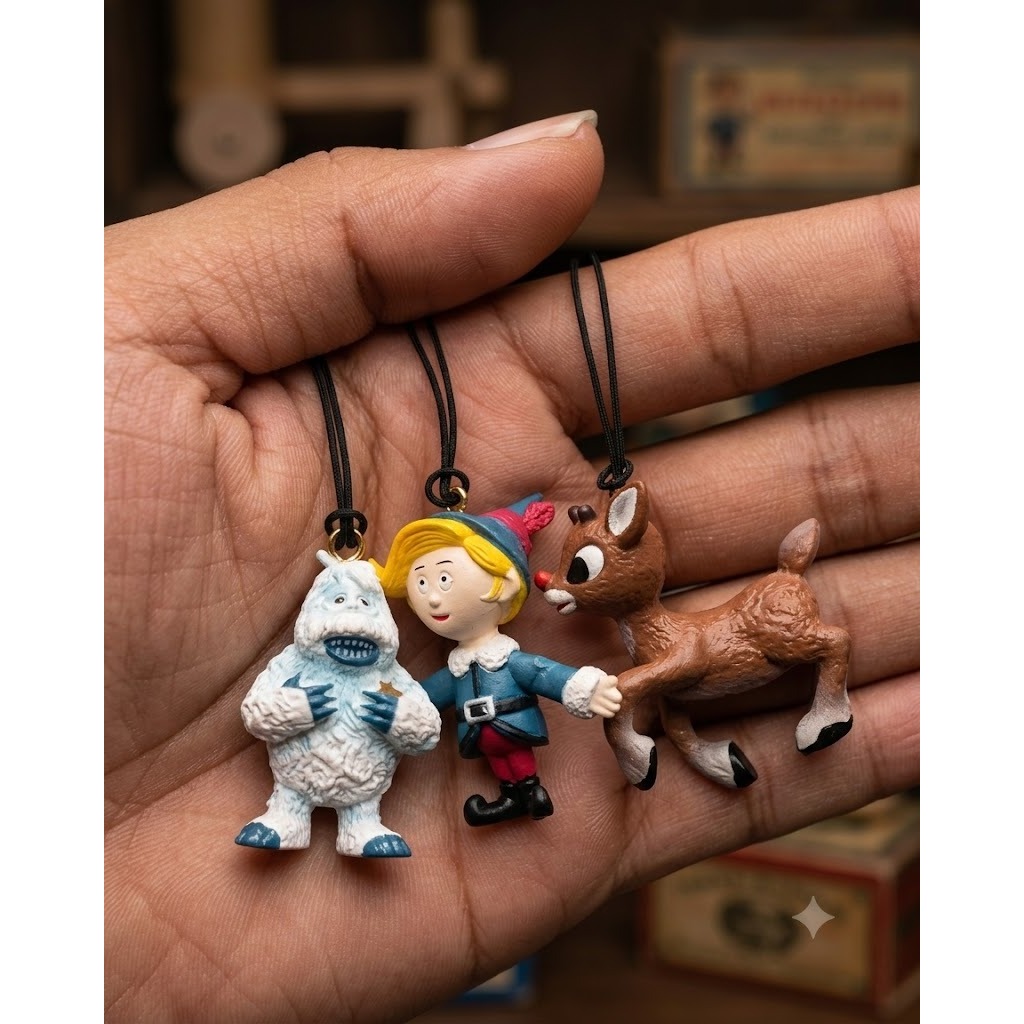 Gantungan Kunci/Keychain Rudolph the Red Nosed Reindeer Mini Figure Set 3