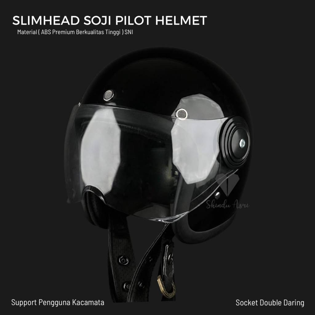 Helm Slimhead SOJI 500tx Kaca Pilot