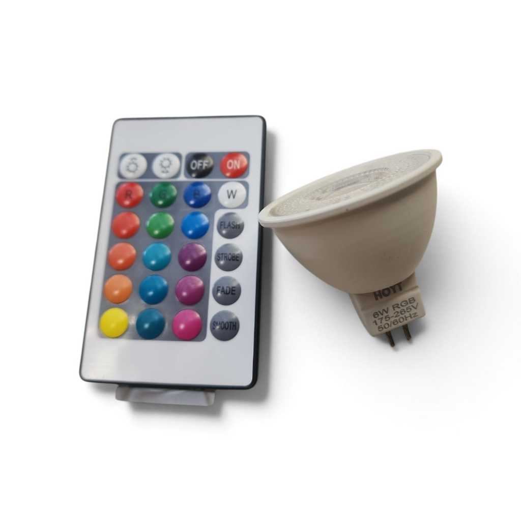 Lampu Halogen RGB MR16 6W + Remote - Hoyt
