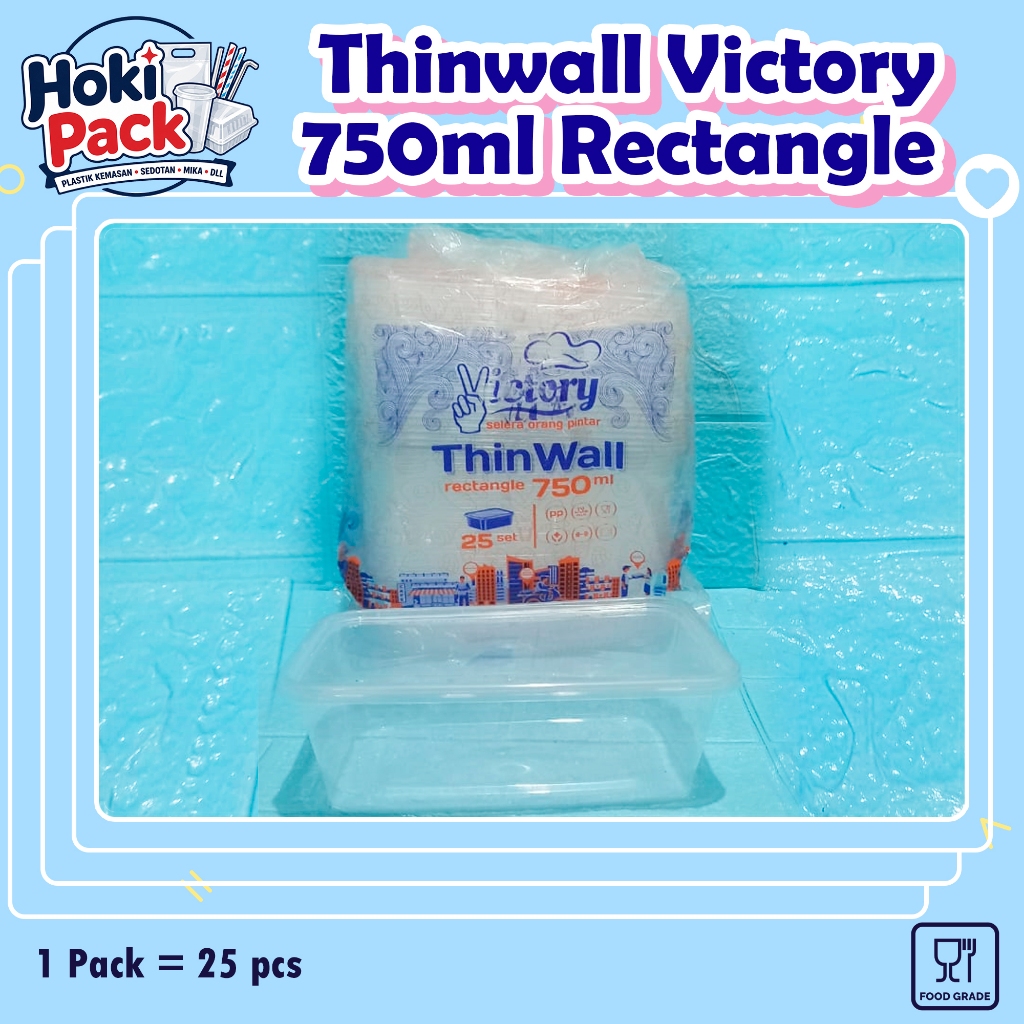 25pcs THINWALL VICTORY 750ML RECTANGLE  THINWALL 750ML PERSEGI PANJANG THINWALL 750 REC