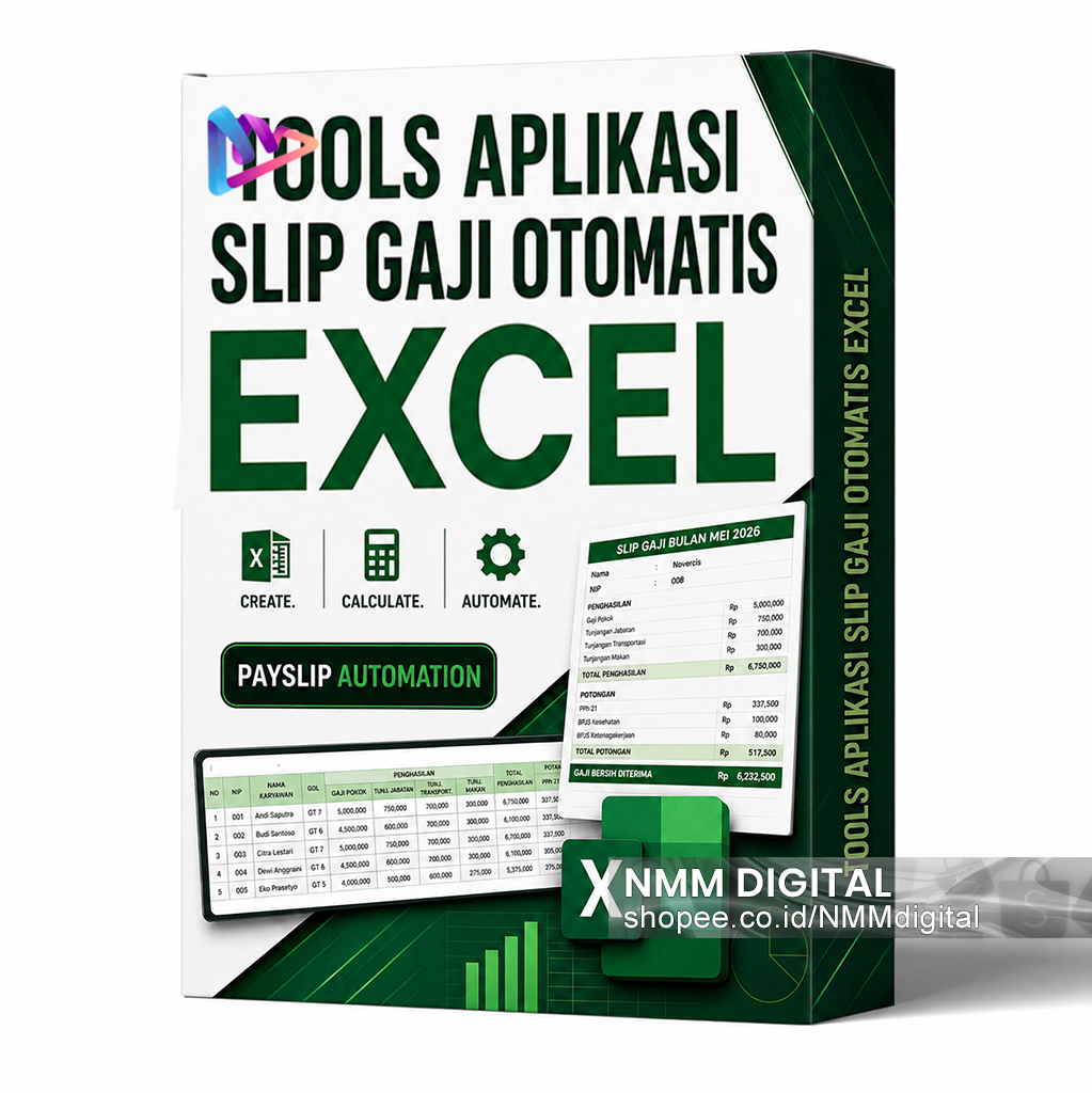 Tools Aplikasi Slip Gaji Karyawan Otomatis Excel - Slip Gaji Excel + Tutorial