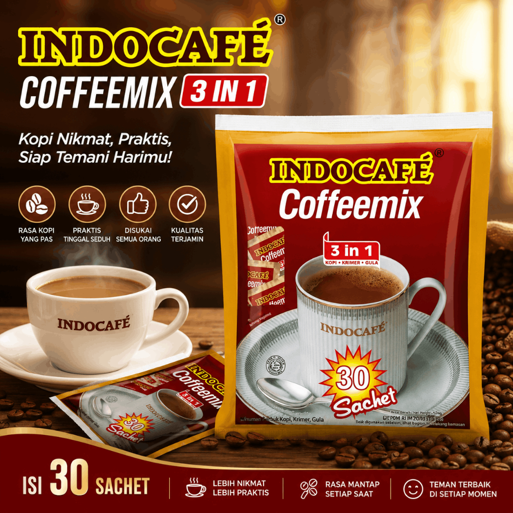 Kopi Indocafe CoffeeMix 30 Sachet / Indocafe Coffee Mix 30 saset