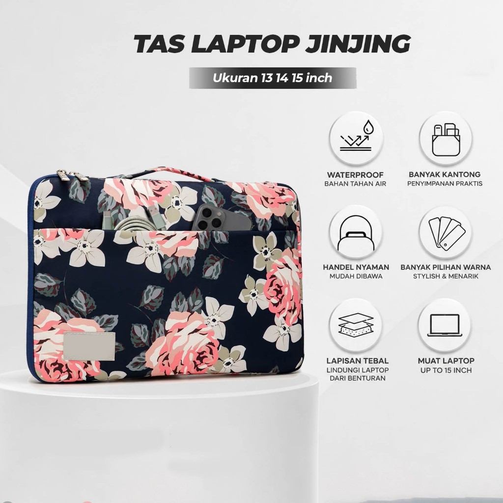 Tas Sarung Bag Sleeve Laptop With Handle Premium Resleting Waterproof Tahan Benturan Notebook Netboo