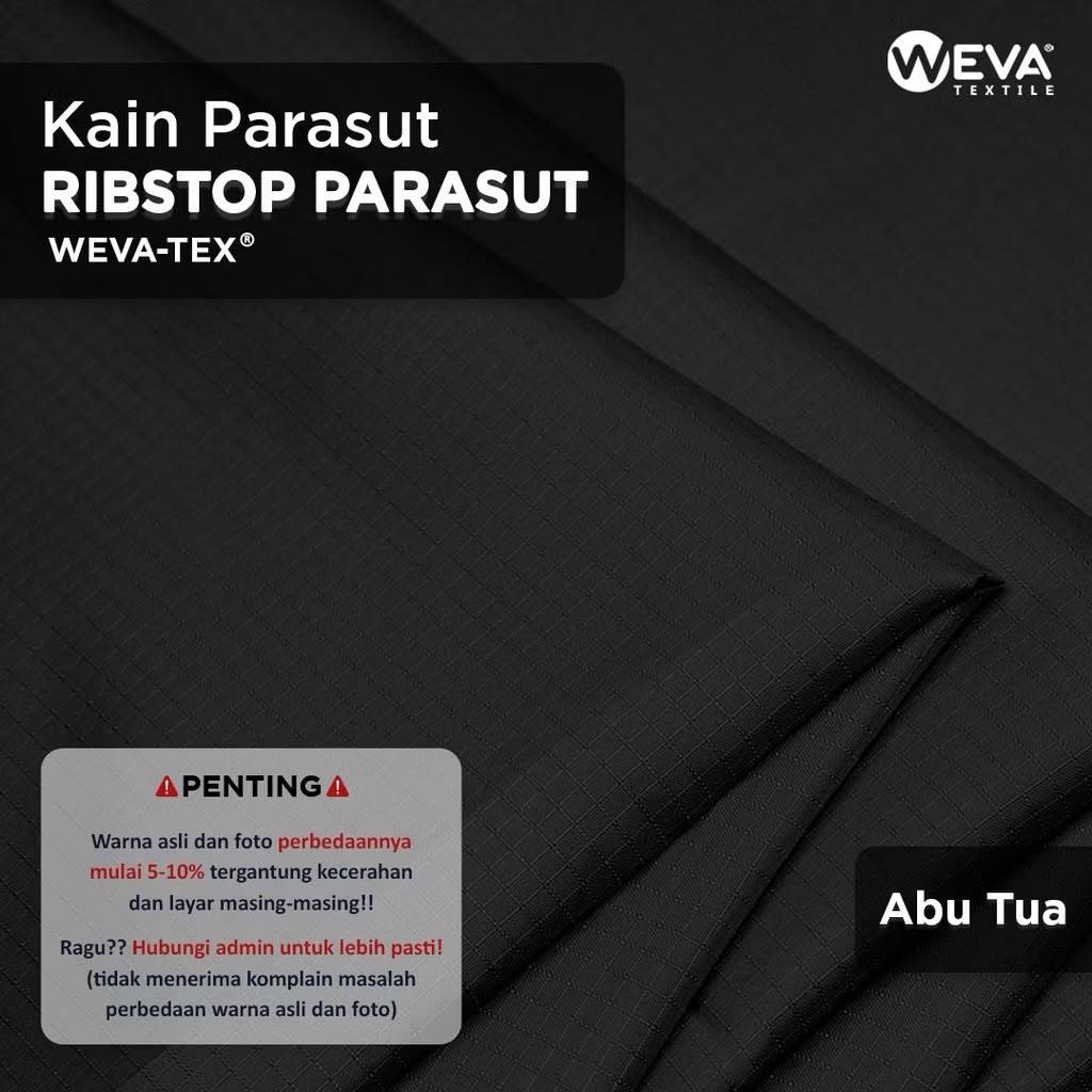 RIBSTOP PARASUT Abu Tua 12 Bahan Kain Ribstop Parasut Anti Air Kain Jaket Celana Dan Tas Ribstop Mur