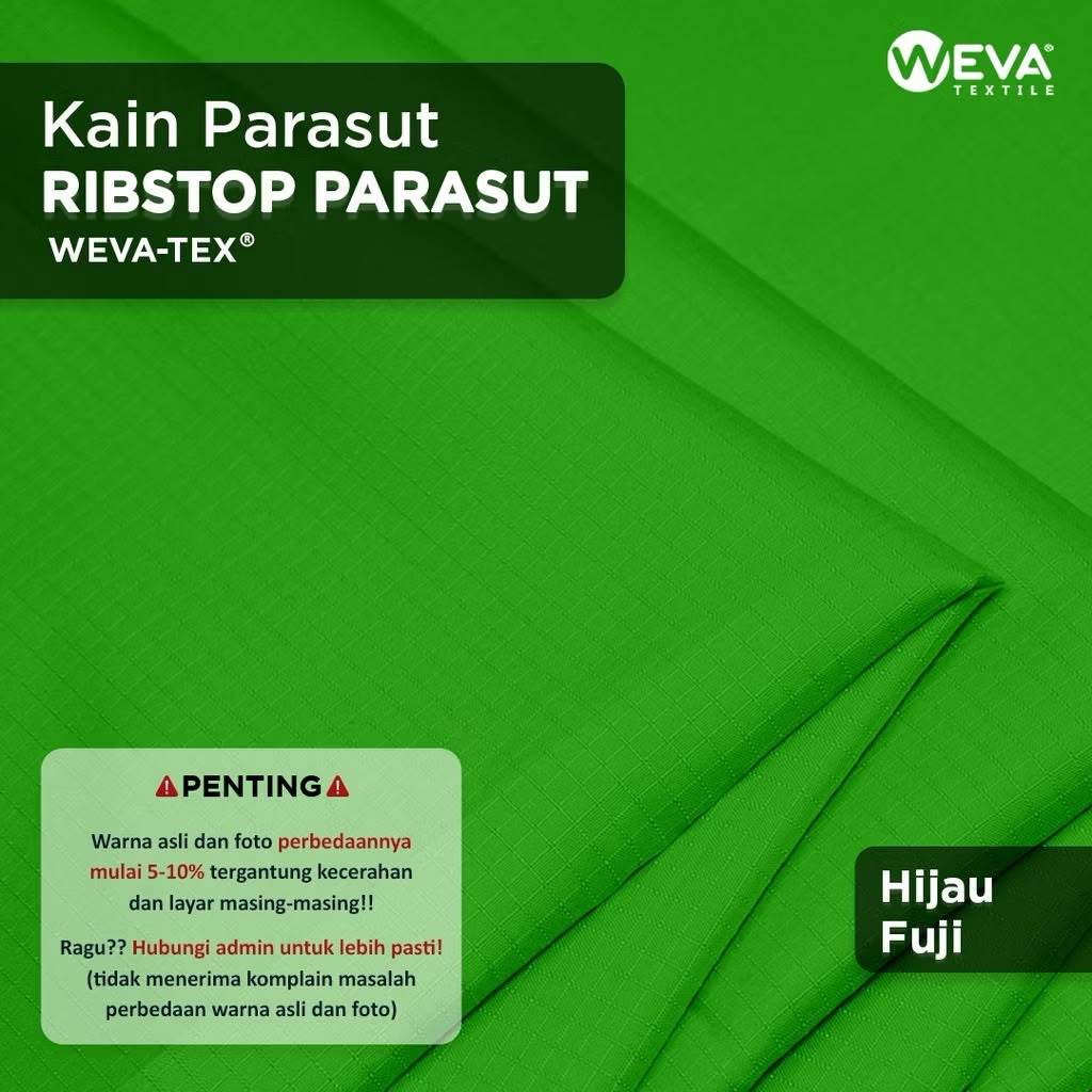 RIBSTOP PARASUT Hijau Fuji 16 Bahan Kain Ribstop Parasut Anti Air Kain Jaket Celana Dan Tas Ribstop 