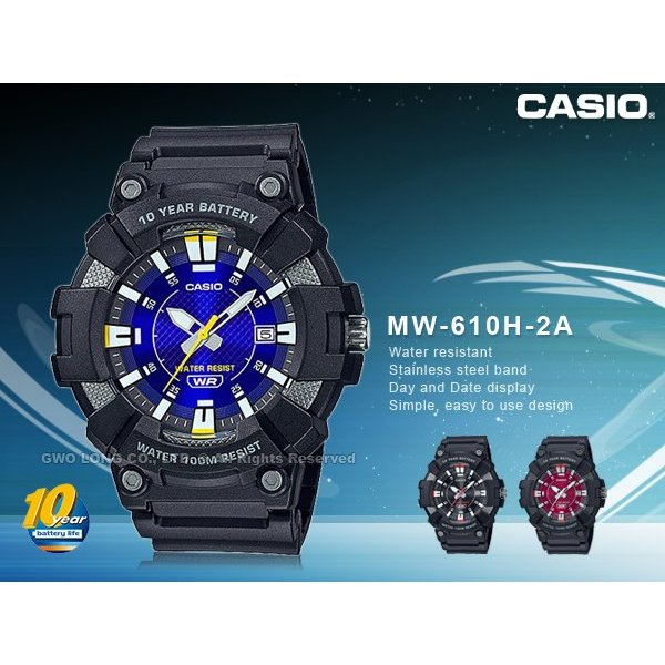 Original 100% CASIO MW-610H-1AVDF MW-610H-2AVDF MW-610H-4AVDF Jam Tangan Pria MW610H Garansi Resmi 1