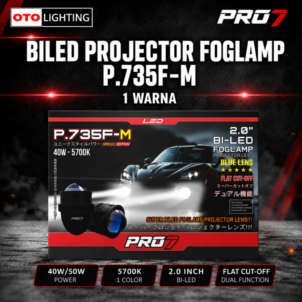 OTOLIGHTING - Biled Projector Foglamp PRO7 P.735F-M | Biled Foglamp PRO7 P735FM | Foglamp PRO7 2 Inc