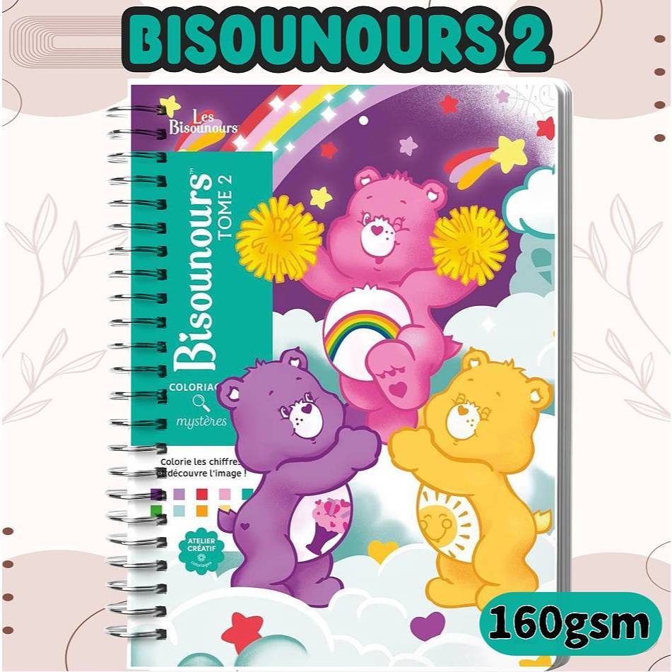 Buku Mewarnai Misteri Tersembunyi / Mystery Coloring Book Color by Number Dewasa & Anak Bisounours 2