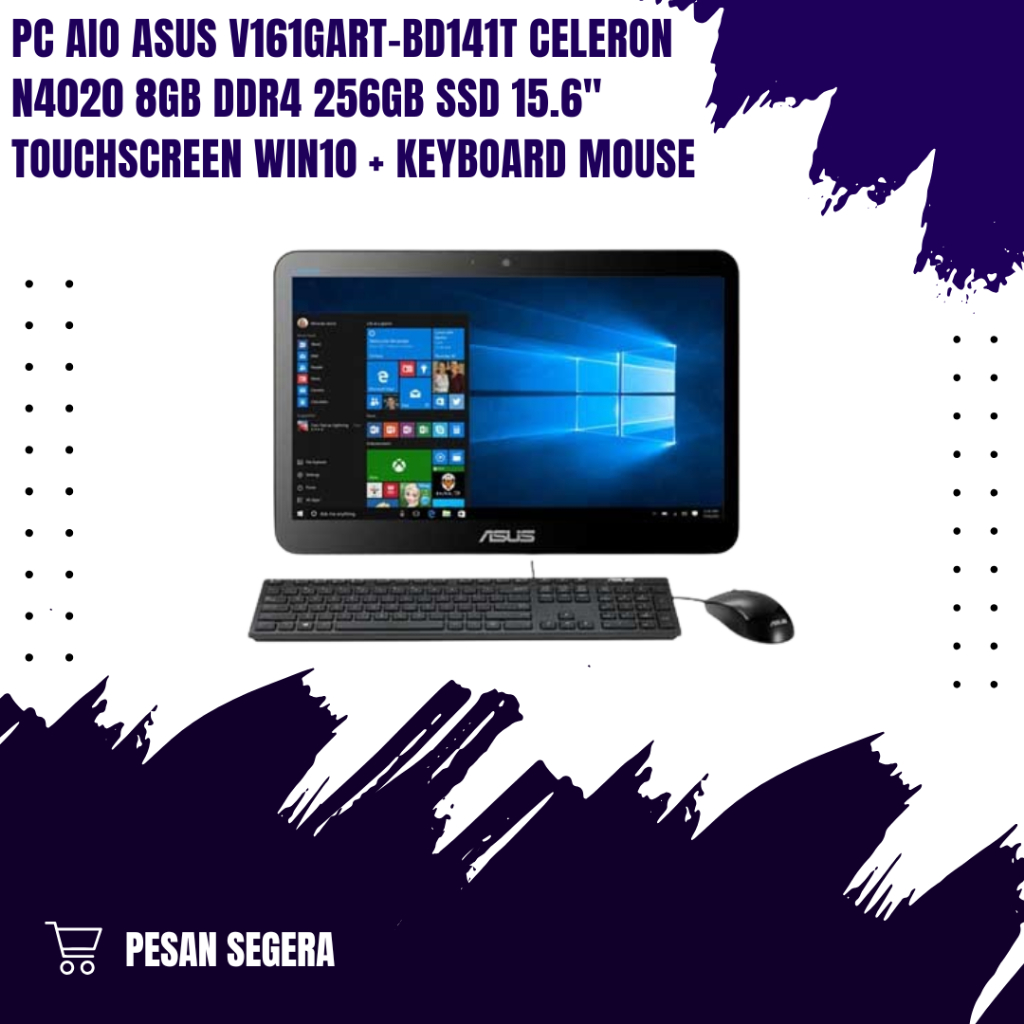 PC AIO ASUS V161GART-BD141T Celeron N4020 8GB DDR4 256GB SSD 15.6" Touchscreen Win10 + Keyboard Mous