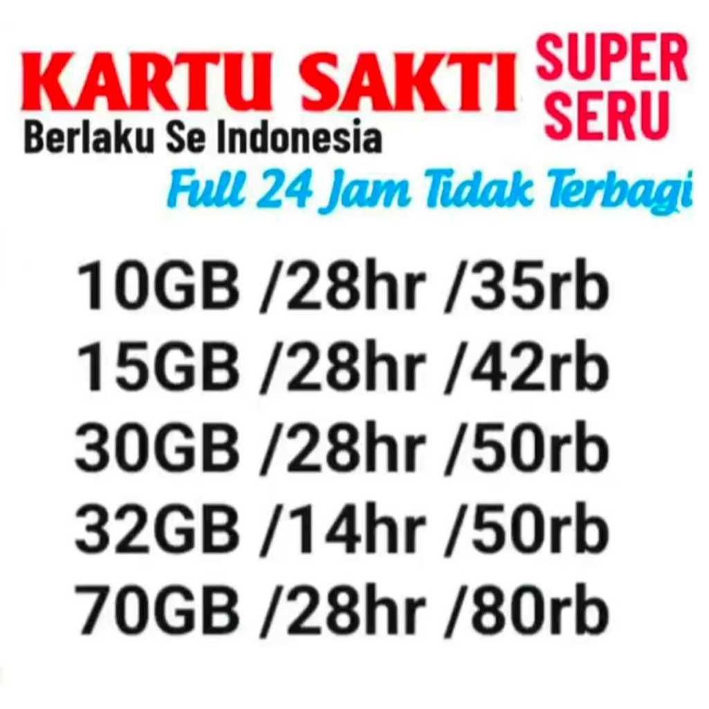 kartu sakti telkomsel 4gb combo 10gb combo full internet