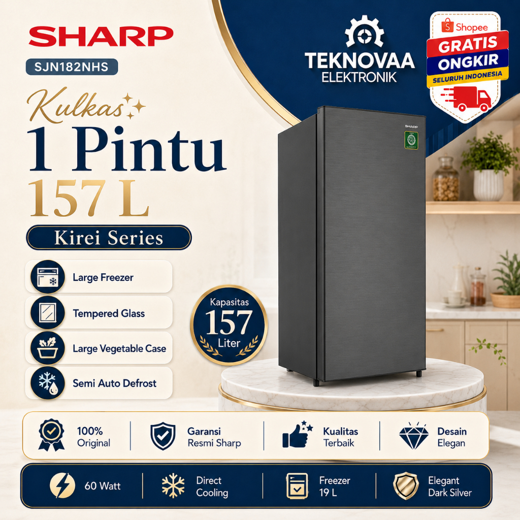 Sharp Kulkas 1 pintu SJ 182NHS - Kulkas sharp SJ 182NHS