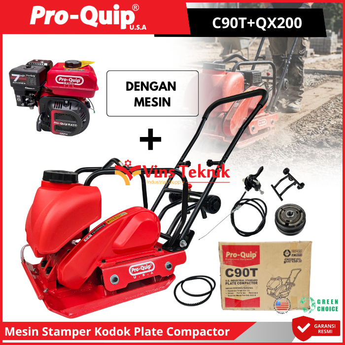 ProQuip C90T Plate Compactor Stamper Kodok C90T+QX200 Paket Engine C90 T