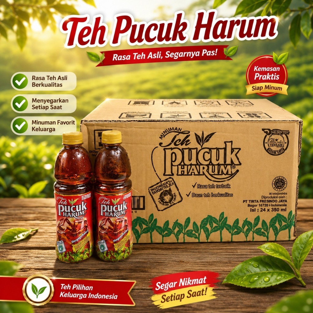 Teh Pucuk Harum 350 ML X 24 Botol | Teh Pucuk Harum Original 350 ML