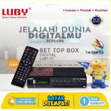 STB SET TOP BOX DVB T2 RECIVER SIARAN TV DIGITAL LUBY 03 / STB LUBY DVB T2 03