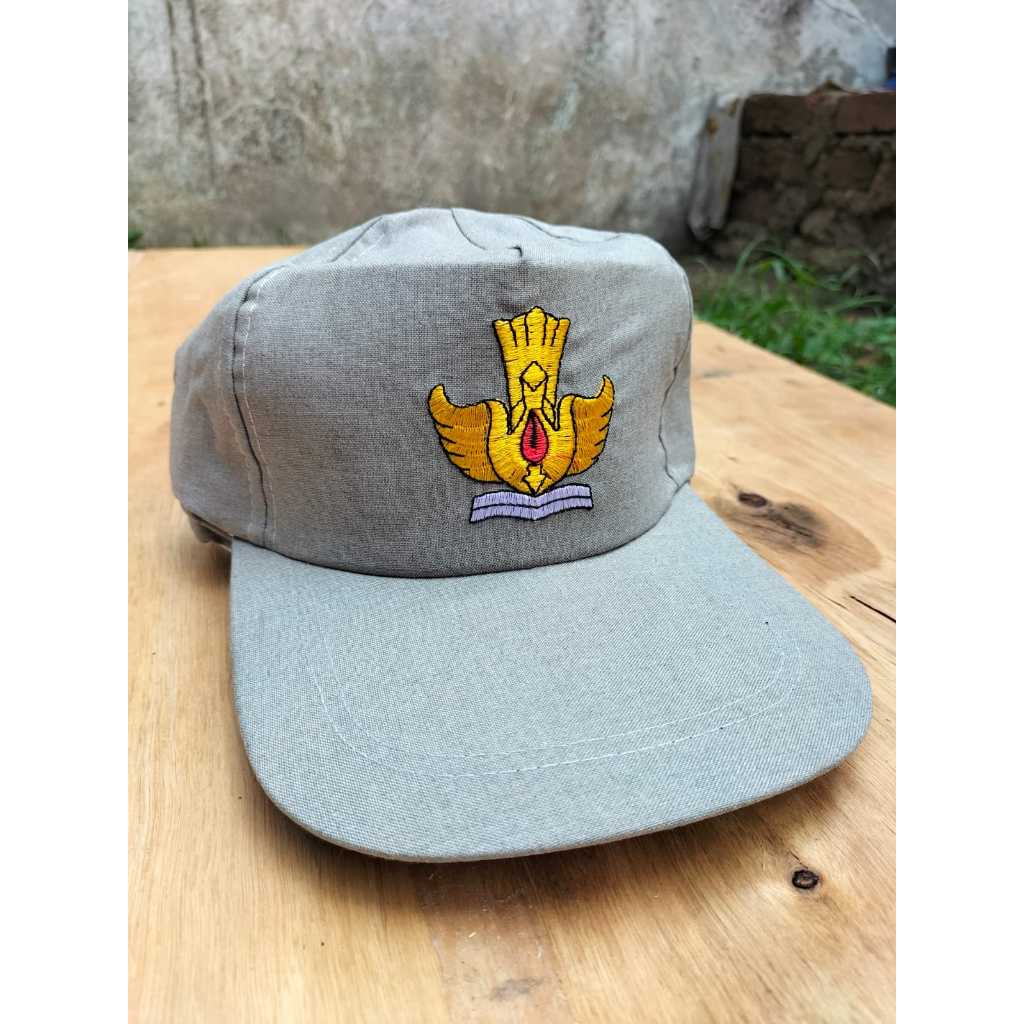 Topi Sma Abu Tetrek Dasi Sma Smk Satu Set Paket Hemat Topi SMK/SMA Logo Bordir Karet Tetrek Premium 
